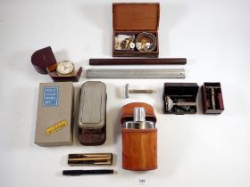 A box of collectables including Rolls Razors, cufflinks etc.