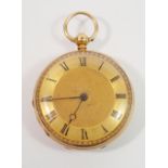 An early 19th century 18 carat gold pocket watch by Vulliamy, total 103g