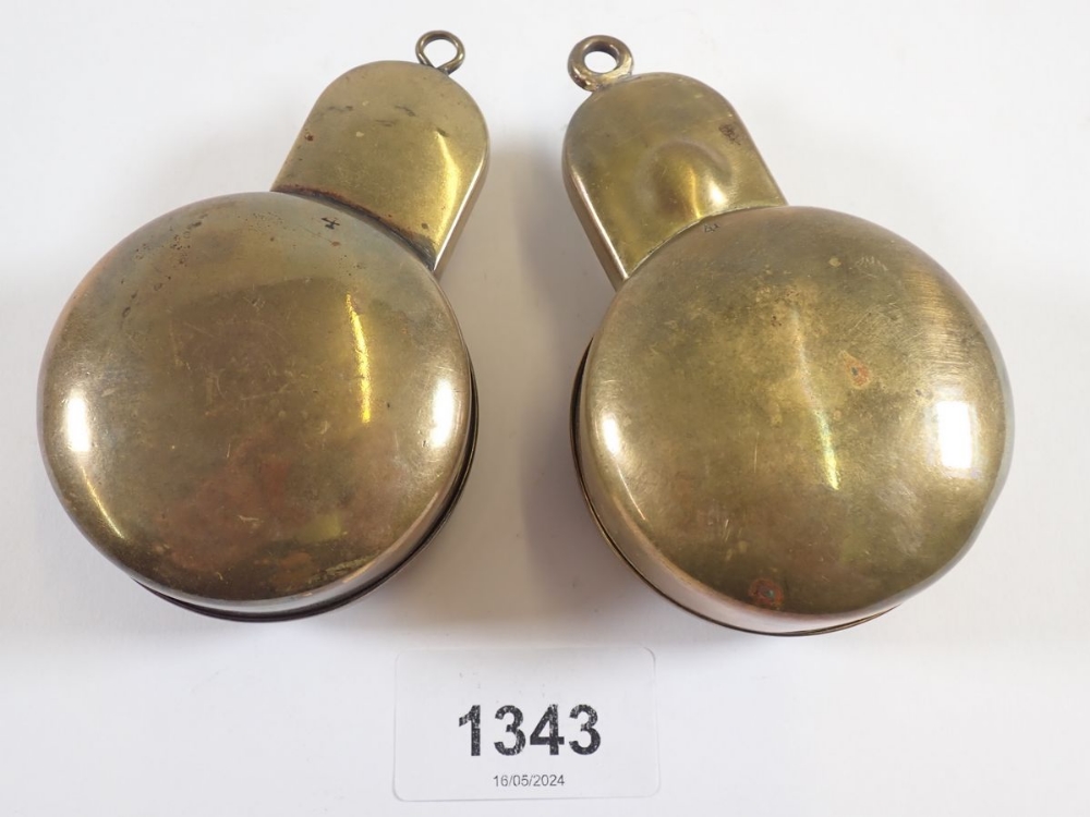 Two Military brass compass protectors - Image 2 of 2