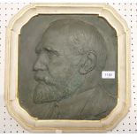 Cecil Thomas - plaster plaque with bronze finish portrait 1949 & 1933, 38 x 37cm