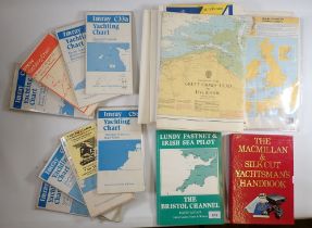 A group of British yachting maps and handbook
