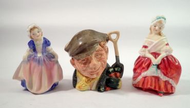 Two Doulton figures - Dinky Do HN1678 and Peggy HN2036 and a Toby jug The Gardener D6634