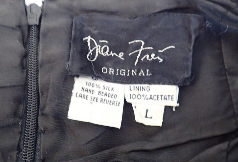 A Diane Freis black bead evening dress, size L - Bild 3 aus 3