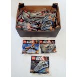 A box of forty six Lego Star Wars vehicles including multiples of Poe's X-wing fighter, Kylo Rens