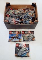 A box of forty six Lego Star Wars vehicles including multiples of Poe's X-wing fighter, Kylo Rens