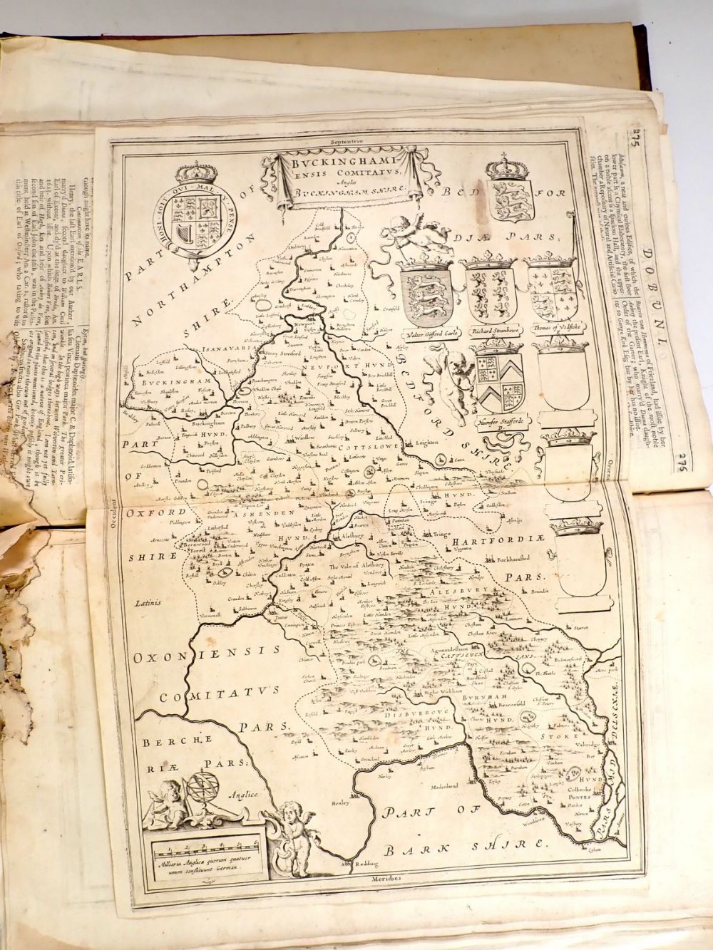 Camden's Britannia 1695 complete, with damage to some maps - Image 6 of 6