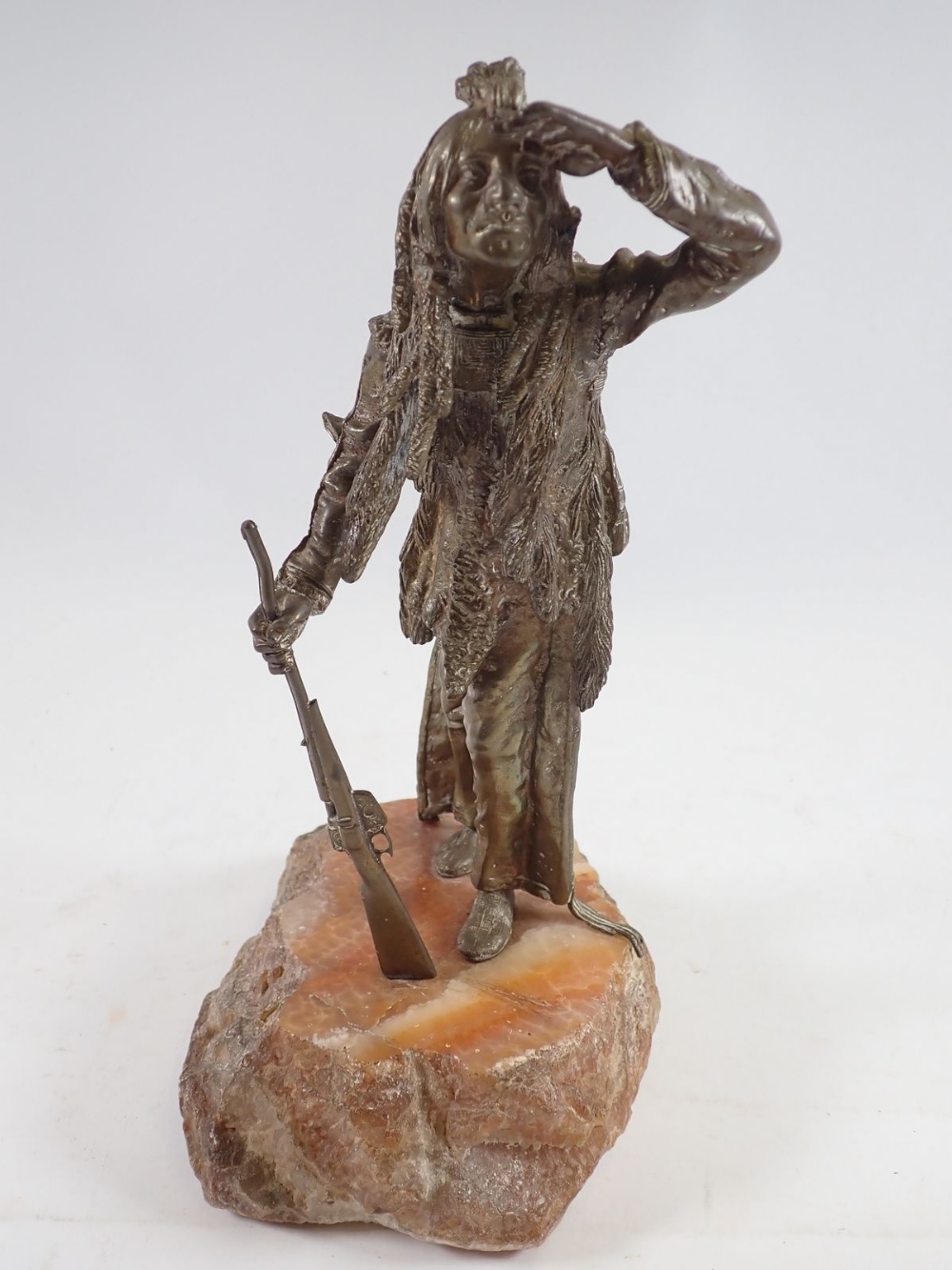 Carl Kauba - Austro Hungarian bronze of Native American Indian, 26cm tall - Image 3 of 6