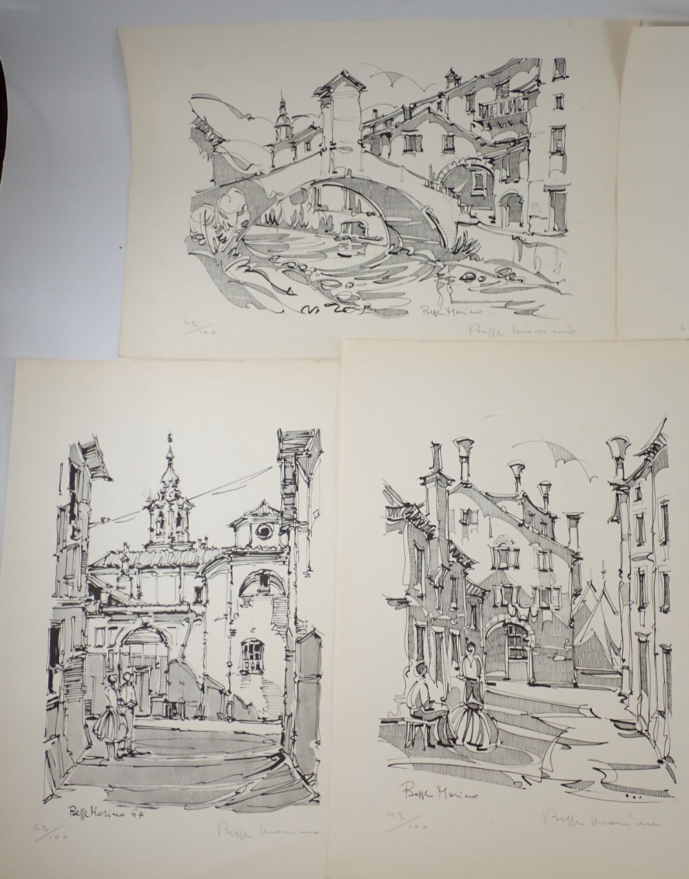 A set of six Beppe Morino limited edition pencil prints, signed in information portfolio in Italian - Image 2 of 3