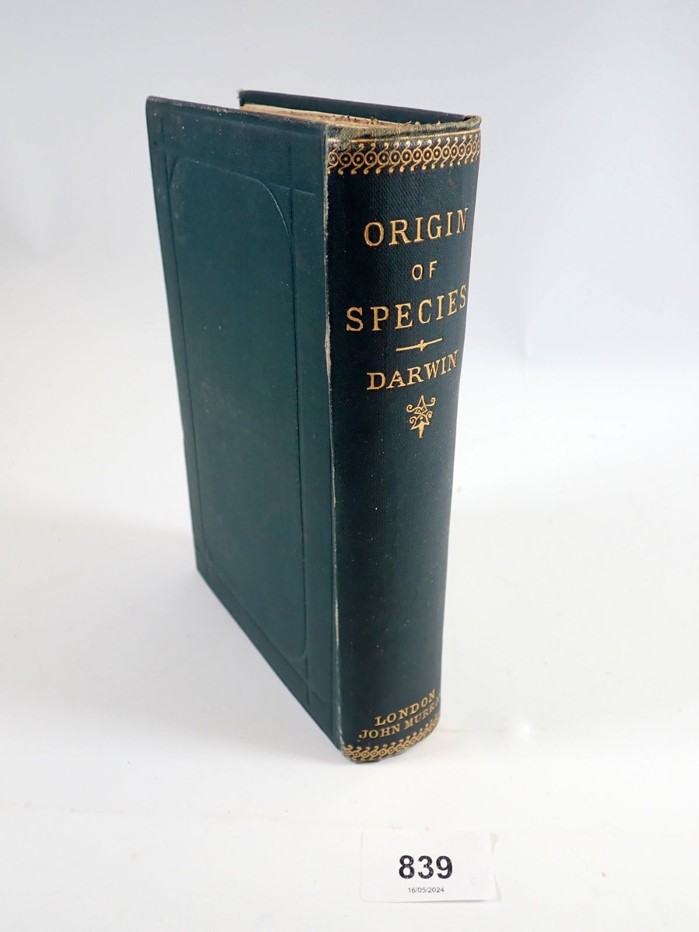 The Origin of the Species by Charles Darwin, sixth edition with additions and corrections to 1872 (
