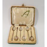 A set of six silver coffee spoons, Birmingham 1935 by Turner and Simpsons, 48.5g