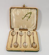A set of six silver coffee spoons, Birmingham 1935 by Turner and Simpsons, 48.5g