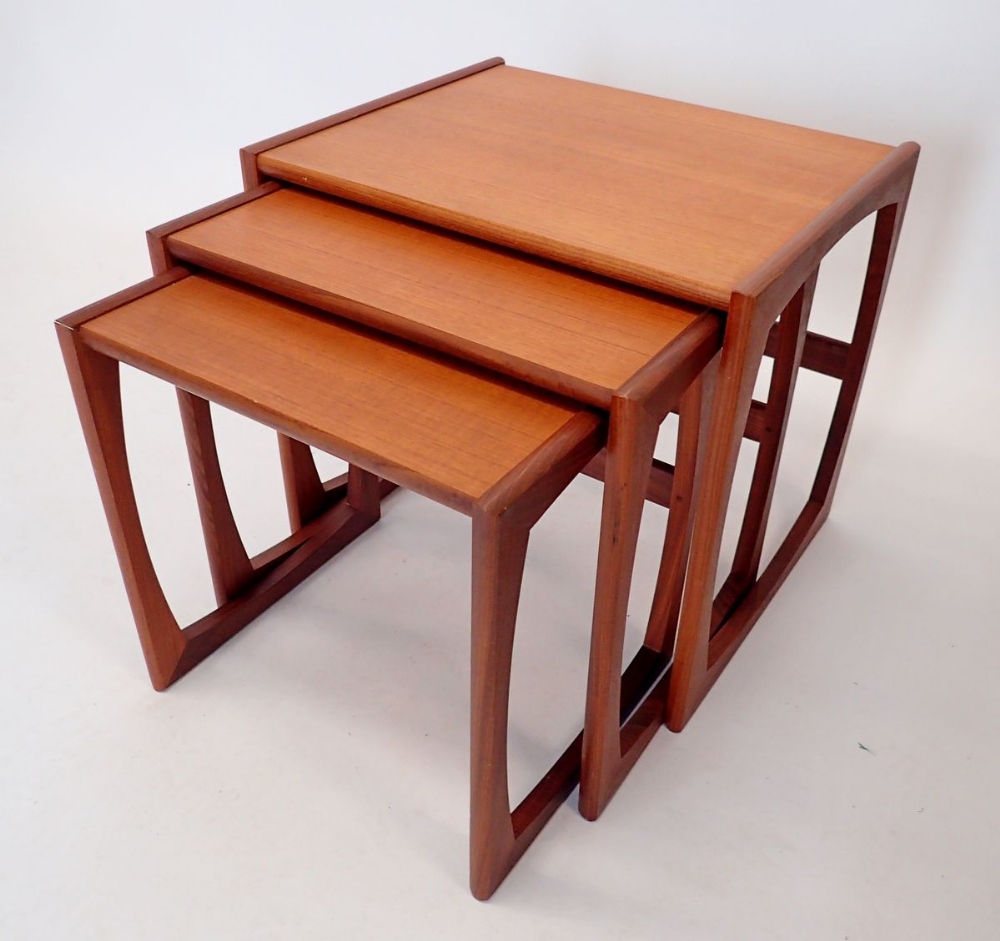 A nest of three G plan teak occasional tables, 53 x 43cm