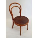 A Thonet bentwood child's chair with label