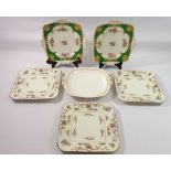 Three Royal Worcester cake plates and three other cake plates