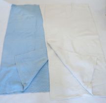 A Victorian white Durham quilt and a similar blue one (blue one 206 x 188cm)