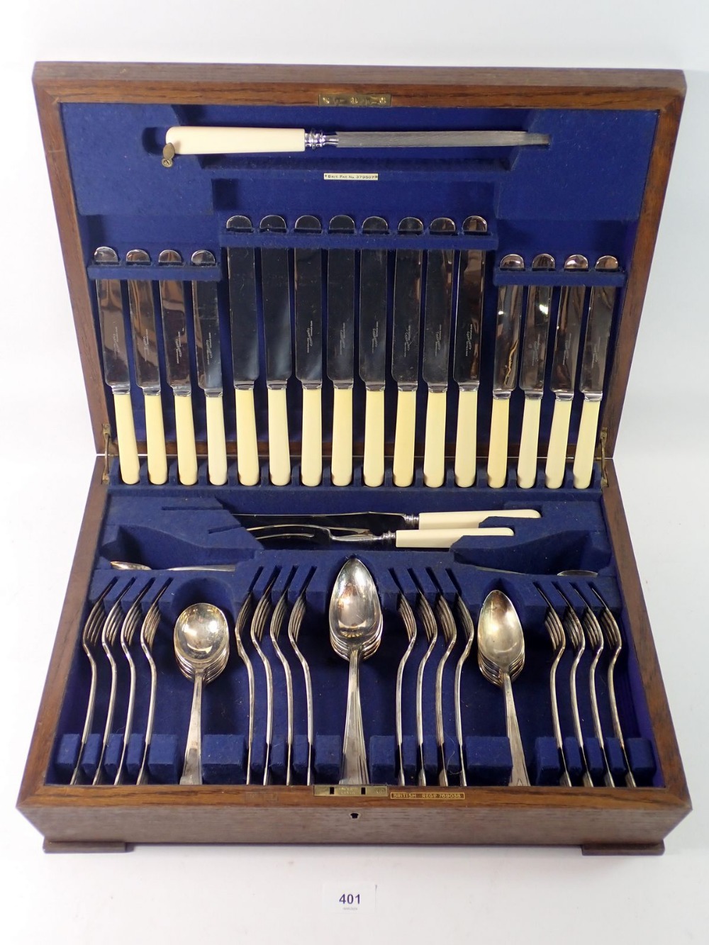 A Community Plate Art Deco eight place cutlery set, boxed