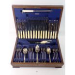 A Community Plate Art Deco eight place cutlery set, boxed