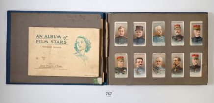 An album of three sets of cigarette cards and one other set Film Stars