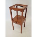 A Georgian mahogany small washstand, 31.5cm square