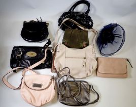 A group of designer handbags including Mulberry, Marc Jacobs, Radley, Hobbs etc.