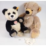 A Steiff panda and a Steiff Emil bear