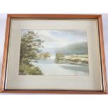 Ron Ranson - watercolour River Wye scene, 27 x 38cm