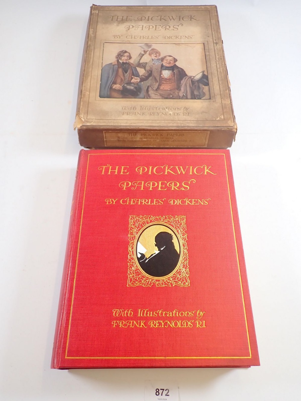 The Posthumous Papers of The Pickwick Club by Charles Dickens illustrated by Frank Reynolds, boxed