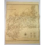 John Cary - 18th century map of Gloucestershire, 48 x 42cm unframed