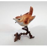 An Albany fine English porcelain wren on bronze ivy branch