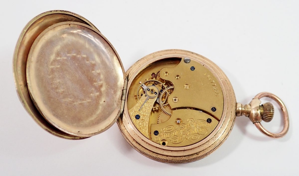A 19th century Waltham gold filled 'Cashier' full hunter pocket watch - Image 4 of 4