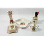 An Arcadian crested match holder and various other crested china