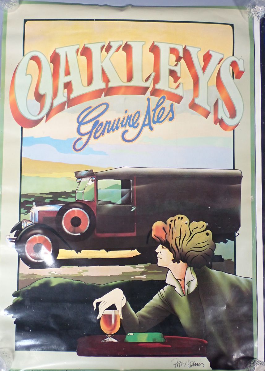 A 1974 Relax with Rizla poster together with a 1975 Oakleys Geniune Ales poster, both 86 x 60cm - Image 2 of 11