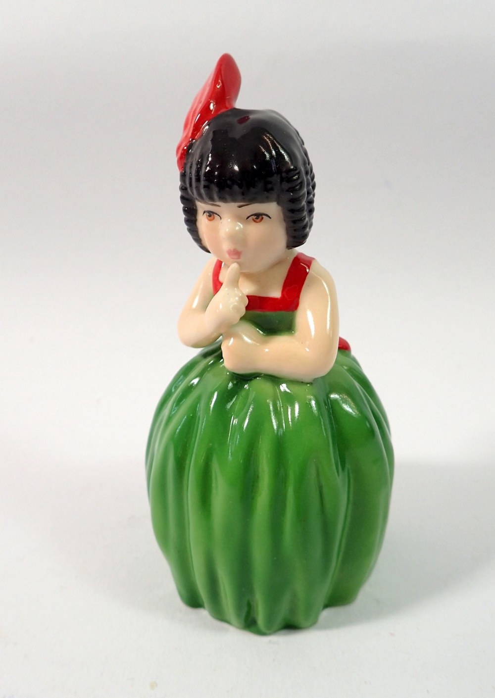A Royal Worcester limited edition candlesnuffer Hush - girl in a red dress, boxed with certificate - Bild 2 aus 2