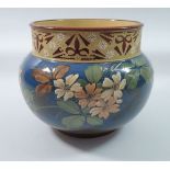 A 19th century aesthetic style Langley Ware jardiniere painted flowers, 21cm diameter
