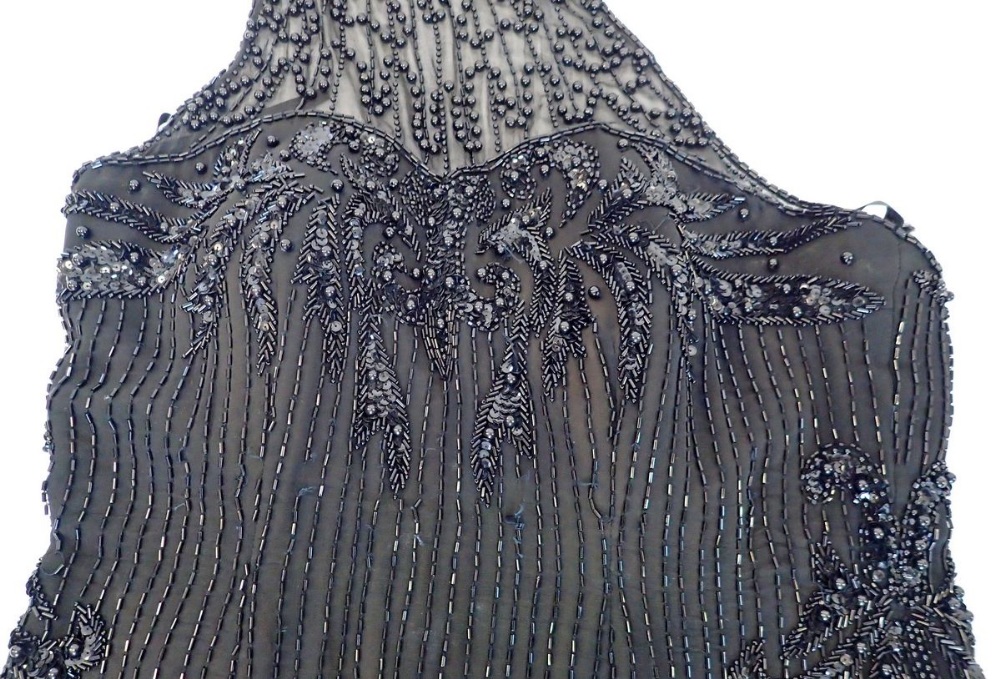A Diane Freis black bead evening dress, size L - Bild 2 aus 3
