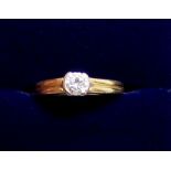 An 18 carat gold solitaire diamond ring, size H, 4.1g