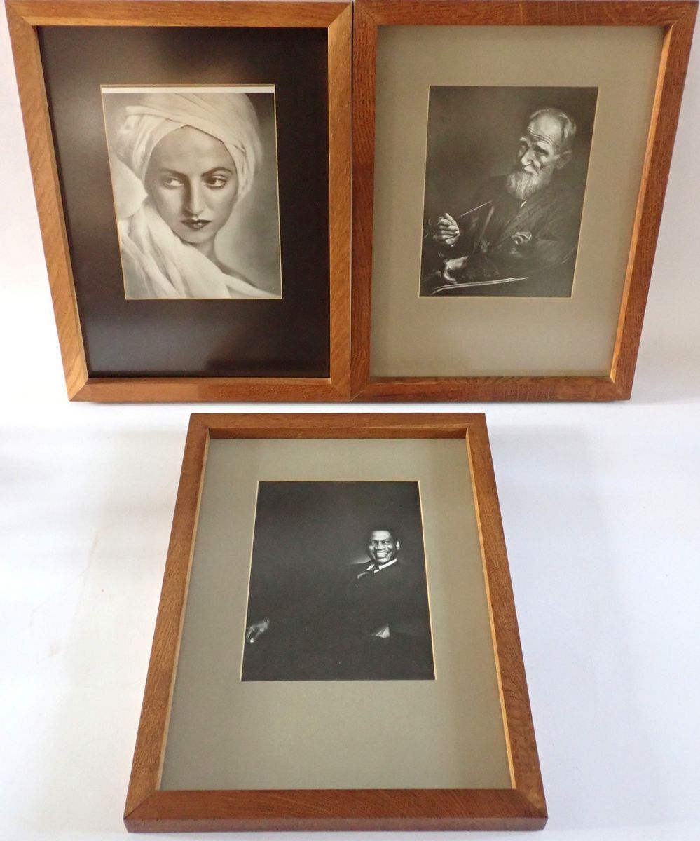 Three prints after Yusuf Karsh - Turban, George Bernard Shaw and Paul Robson, 23 x 17cm
