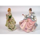 A Royal Doulton figure Rebecca HN2805 plus another figure of a lady with flowers