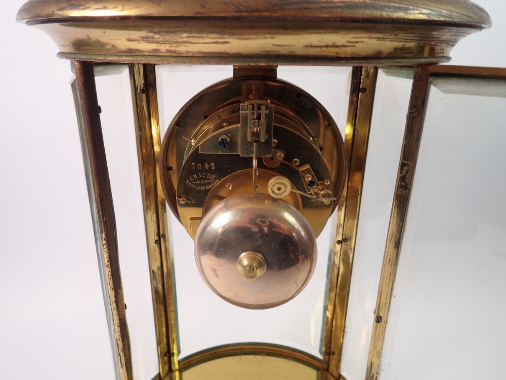 A fine 19th century French oval four glass mantel clock with mercury compensated pendulum by Chaude, - Image 3 of 5