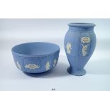 A Wedgwood Millenium fruit bowl, 22cm diameter and a vase