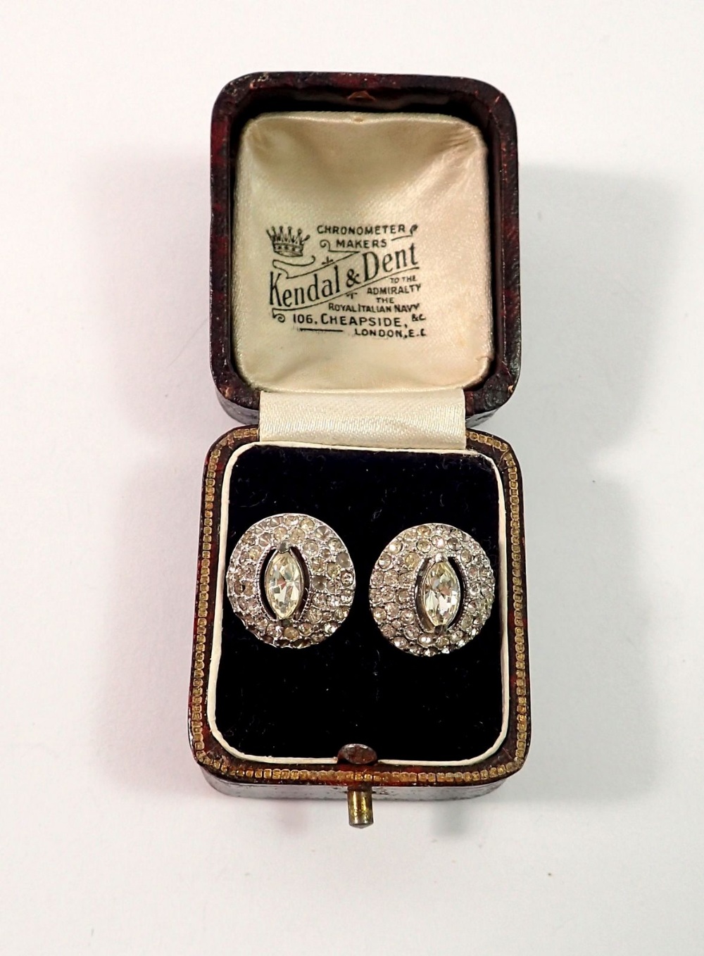 A pair of antique paste earrings with screw backs