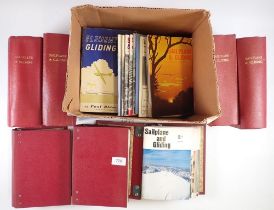 Seven bound sets of Sailplane and Gliding magazines circa 1950's and 1960's plus some unbound