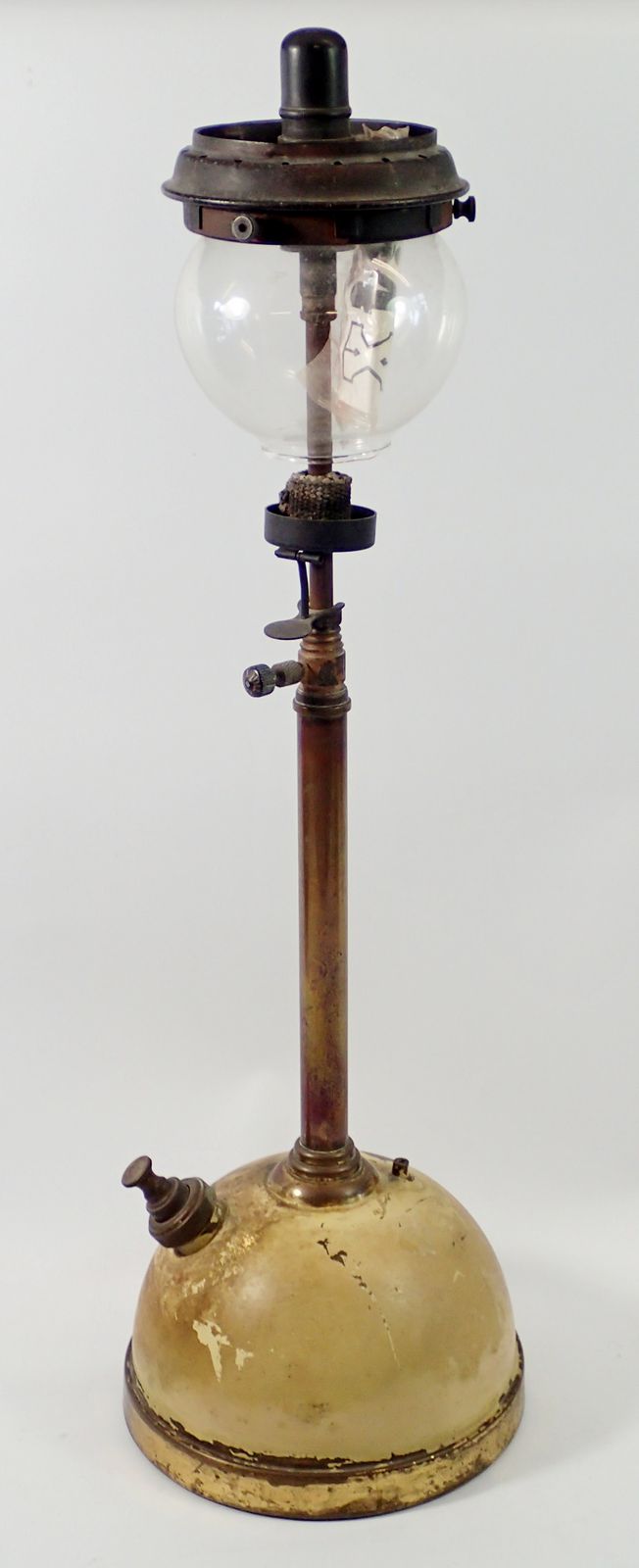A Tilley lamp with adjustable brass column, 58cm tall