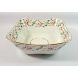 A 19th century Derby bowl painted floral borders, 25.5cm wide