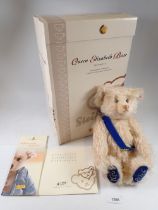 A Steiff Queen Elizabeth 80th Birthday limited edition Peter Jones teddy bear, boxed with certicate