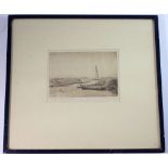 Robert Lillie - etching 'Baiting the line' 10 x 15cm