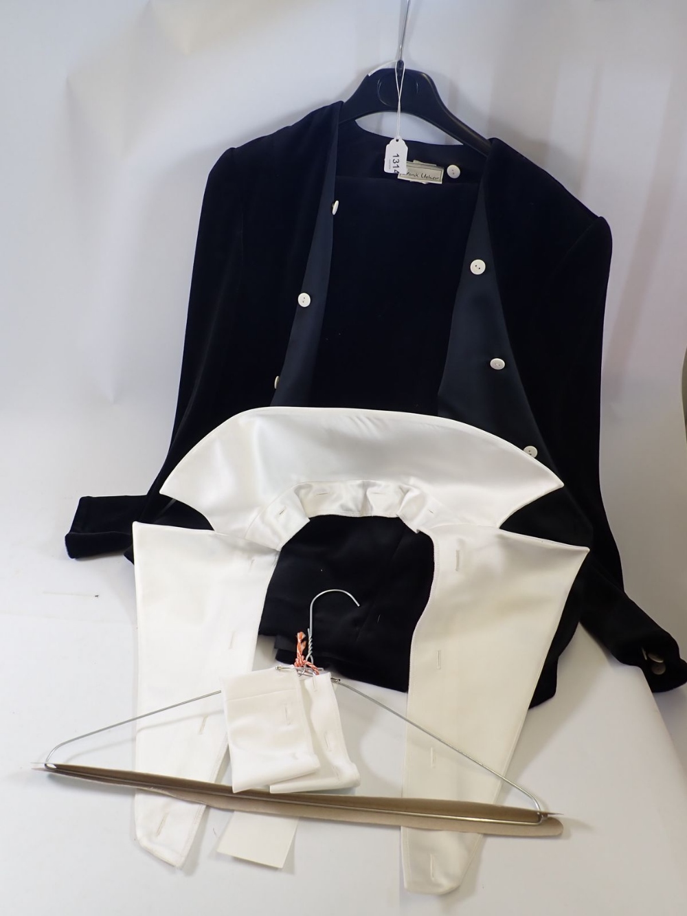 A Frank Usher ladies jacket and skirt in black with detachable white collar and cuffs, size UK 12 - Image 2 of 2
