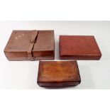 Three Edwardian leather stationary/correspondence boxes