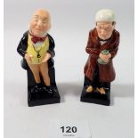 Two Doulton Dickens small figures, Mr Micawber and Scrooge, 10cm tall