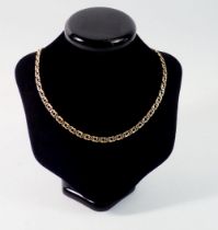 A 9ct gold white and yellow gold necklace, 46cm long, 13.1g